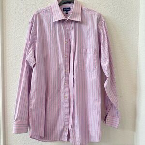 Paul Fredrick Button Down Shirt Mens Pink and Blue